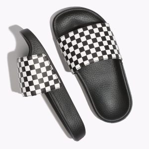 Vans Kiz Çocuk Sandalet Checkerboard Slide-On Jr Beyaz | 13913-585